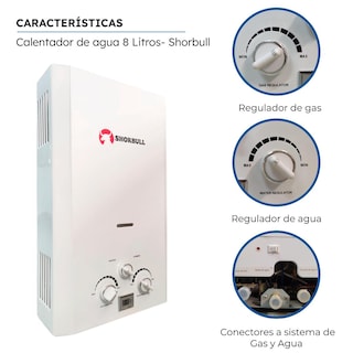 Foto 3 | Calentador Paso Shorbull GWD-21/8L Instantáneo Agua Ahorrador Gas 8l