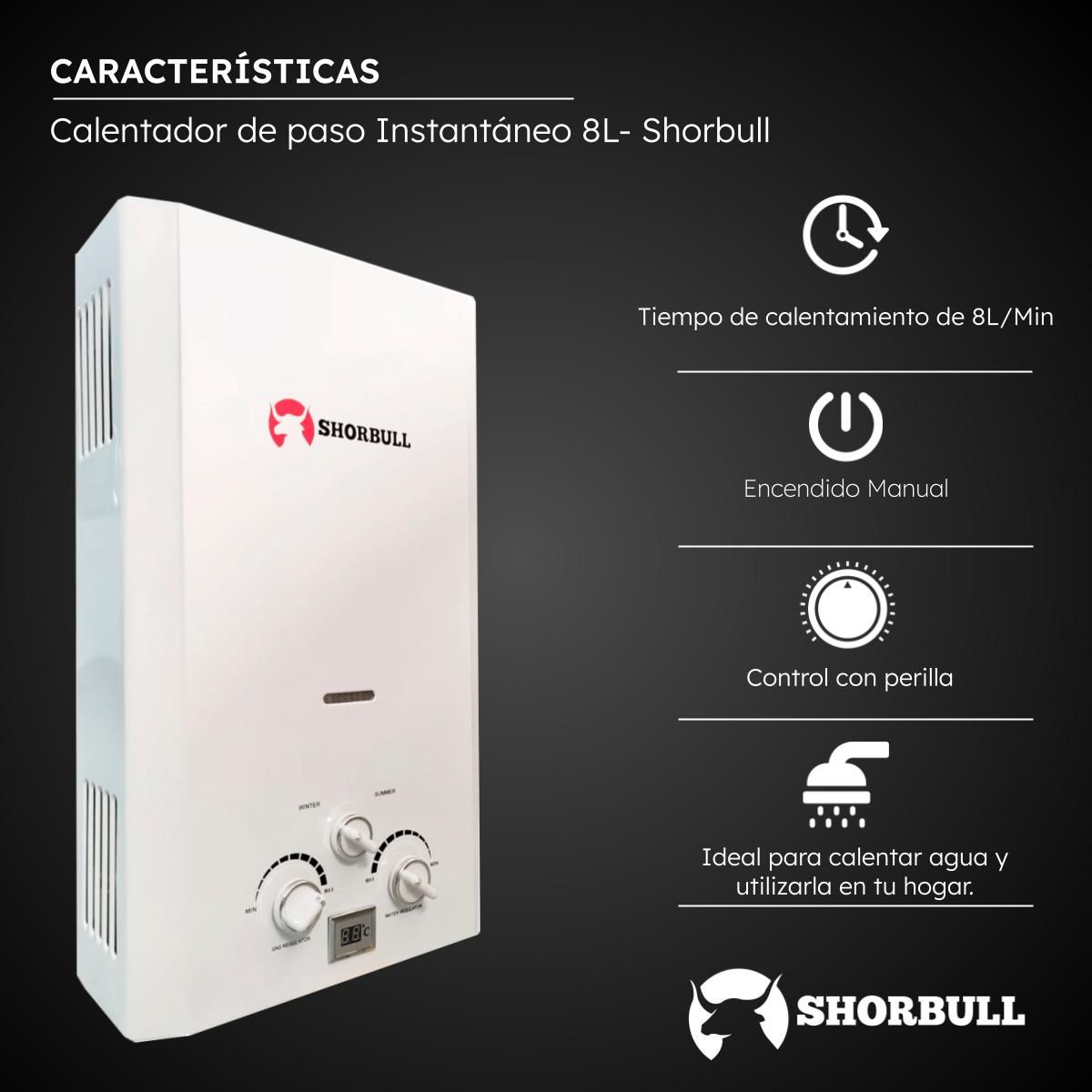 Foto 5 pulgar | Calentador Paso Shorbull GWD-21/8L Instantáneo Agua Ahorrador Gas 8l