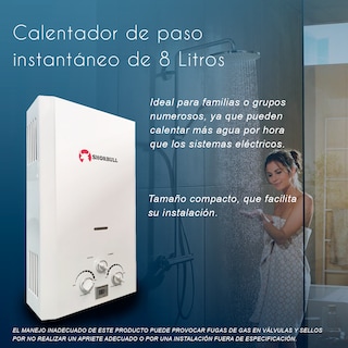 Foto 5 | Calentador Paso Shorbull GWD-21/8L Instantáneo Agua Ahorrador Gas 8l