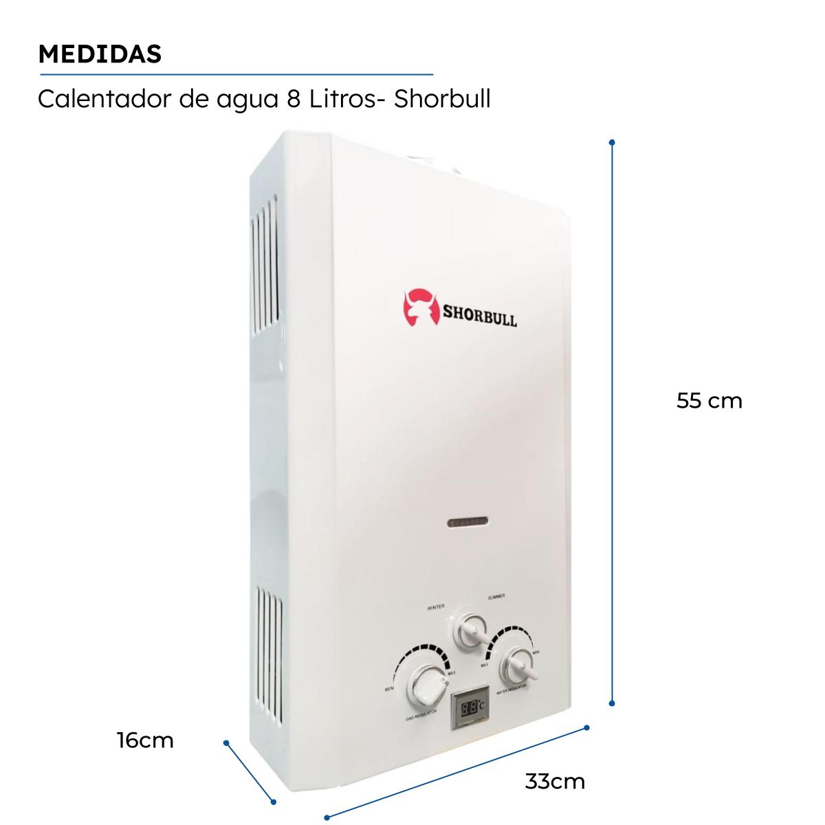 Foto 6 | Calentador Paso Shorbull GWD-21/8L Instantáneo Agua Ahorrador Gas 8l