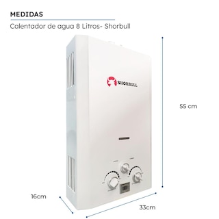 Foto 6 | Calentador Paso Shorbull GWD-21/8L Instantáneo Agua Ahorrador Gas 8l