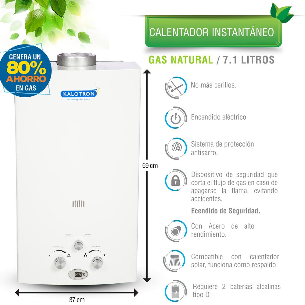 Foto 4 pulgar | Calentador Instantáneo Gas Natural 7 L 1.5 Servicios Kalotron Ingusa