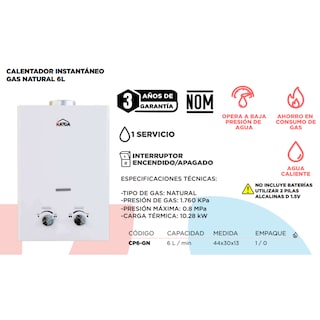 Foto 6 | Calentador de Agua de Paso 6 l