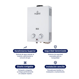 Foto 6 | Calentador De Agua Instantaneo 1 Servicio Gas Natural Naesi An201 Blanco