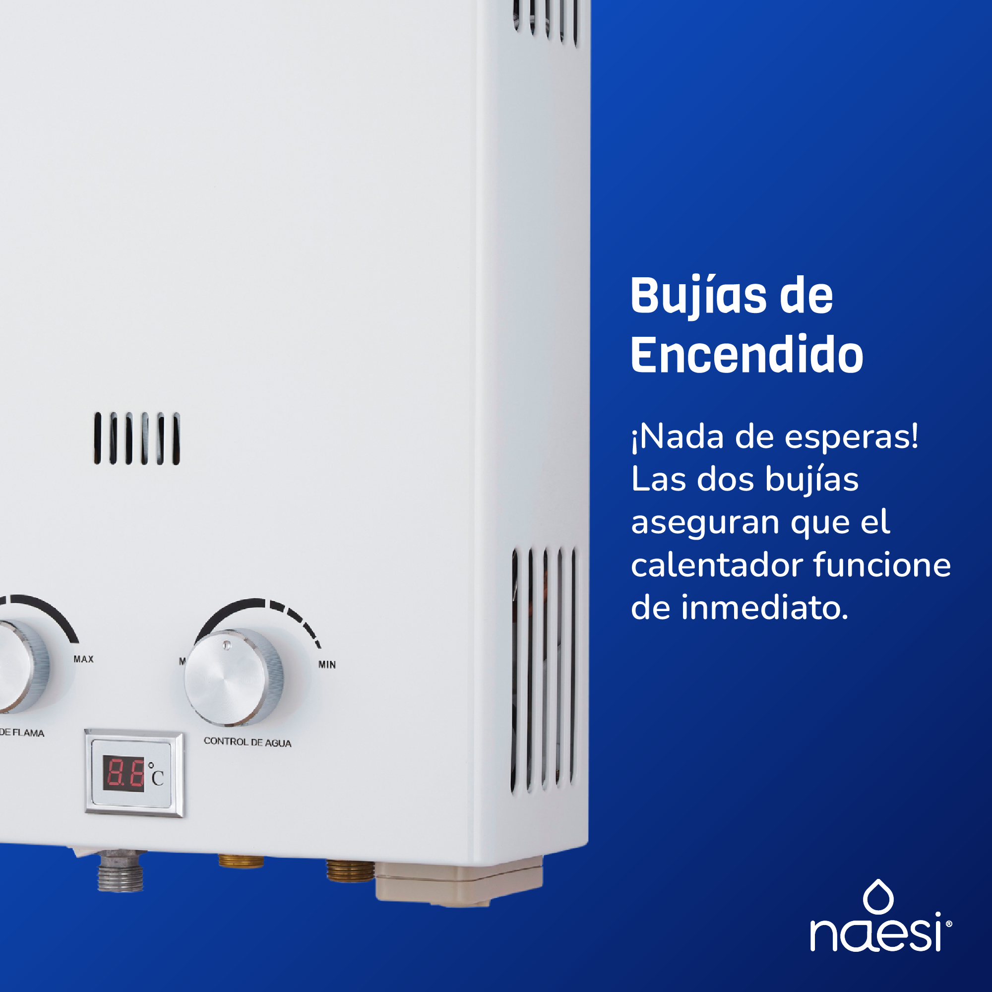 Foto 7 | Calentador De Agua Instantaneo 1 Servicio Gas Natural Naesi An201 Blanco