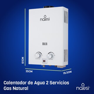 Foto 8 | Calentador De Agua Instantaneo 2 Servicios Gas Natural Naesi An202gn Blanco
