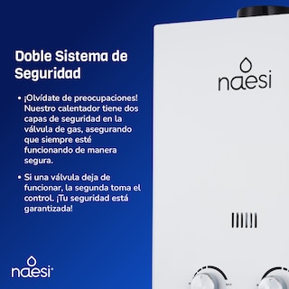 Foto 3 | Calentador De Agua Instantaneo 2 Servicios Gas Lp Naesi An202 Blanco