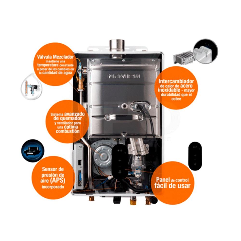 Foto 6 pulgar | Calentador Instantaneo Navien Acero Inox. 12 L. 2 Servi Lp