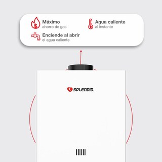 Foto 3 | Calentador De Agua Instantáneo Splendid 6 Litros Por Min Gas Natural Rhs-chn06p 1 Servicio