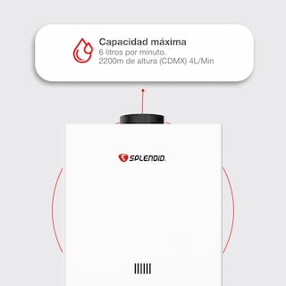 Foto 5 | Calentador De Agua Instantáneo Splendid 6 Litros Por Min Gas Natural Rhs-chn06p 1 Servicio