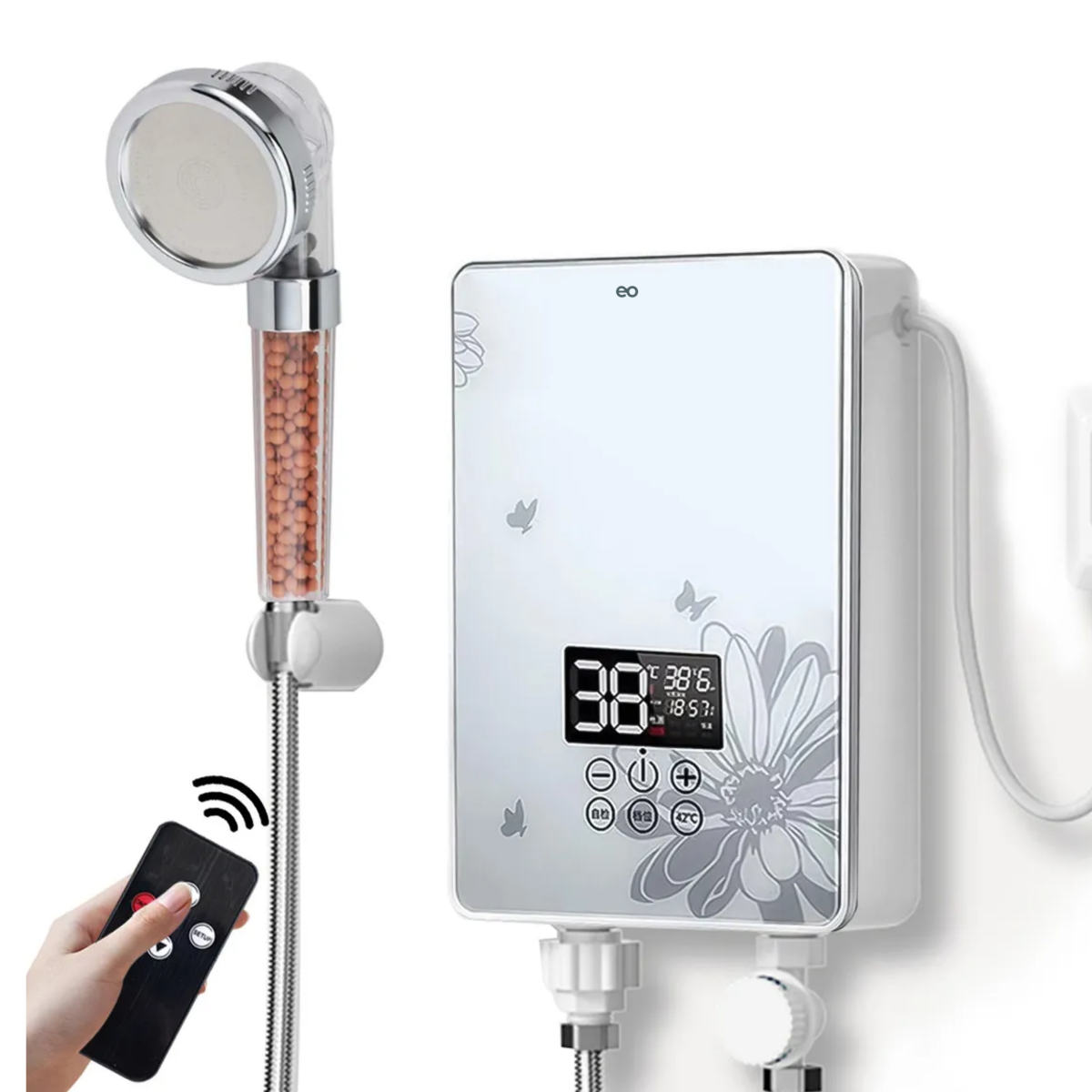 Foto 2 pulgar | Calentador De Agua Instantáneo Con Control Remoto 6000 W Eo Safe Imports  Esi-18829 Plata