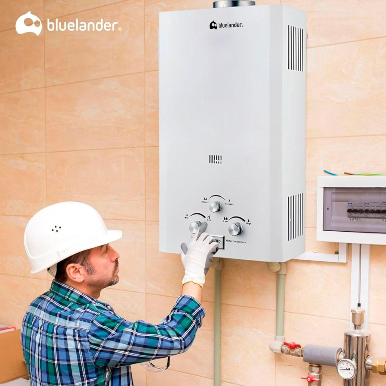 Foto 3 pulgar | Calentador De Agua Eléctrico De 12 Litros Bluelander Blanco