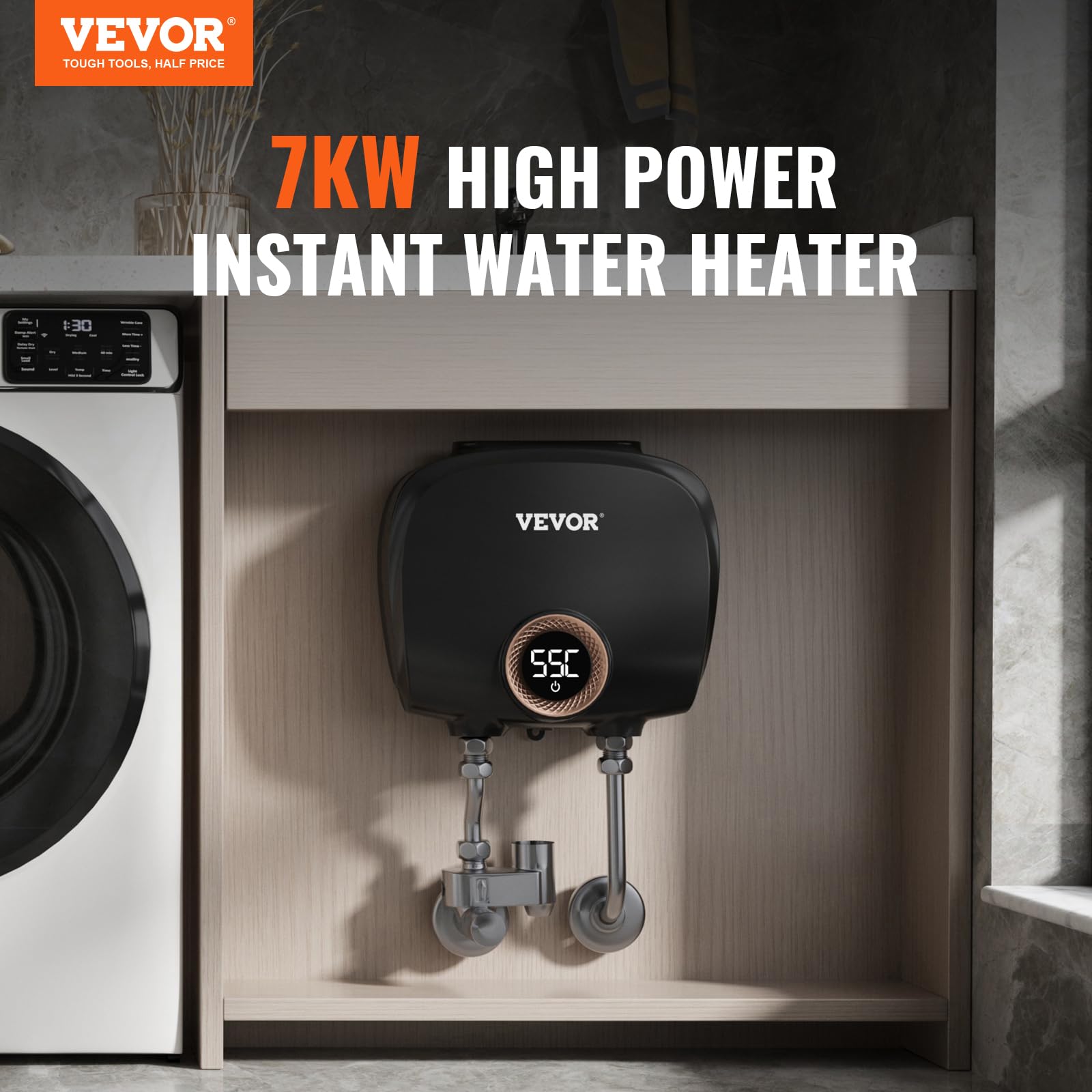 Foto 3 pulgar | Calentador De Agua Sin Tanque Vevor Eléctrico De 7 Kw Para Cocina Y Baño - Venta Internacional.