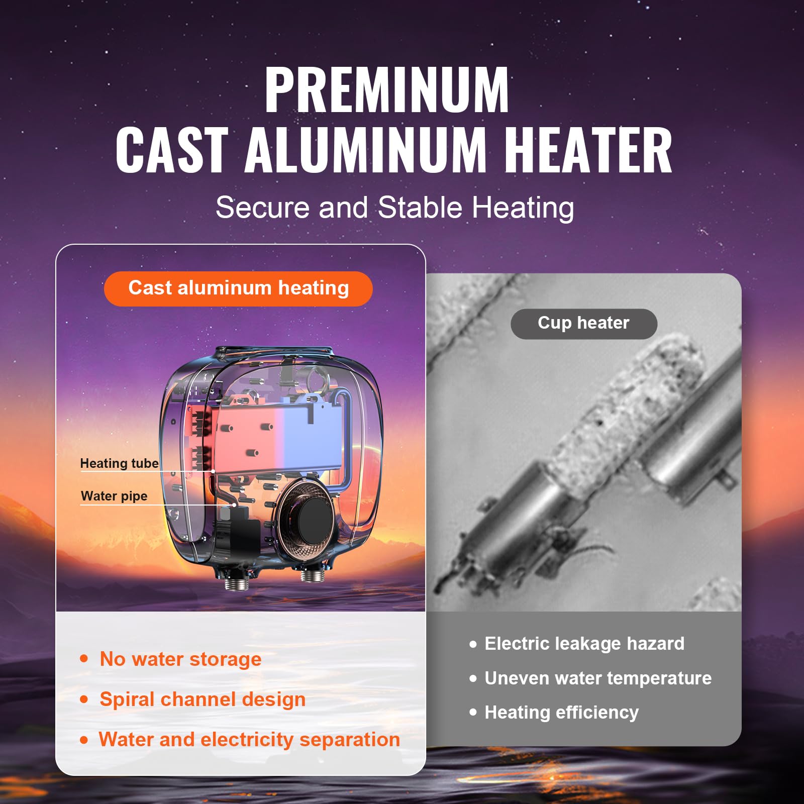 Foto 4 pulgar | Calentador De Agua Sin Tanque Vevor Eléctrico De 7 Kw Para Cocina Y Baño - Venta Internacional.