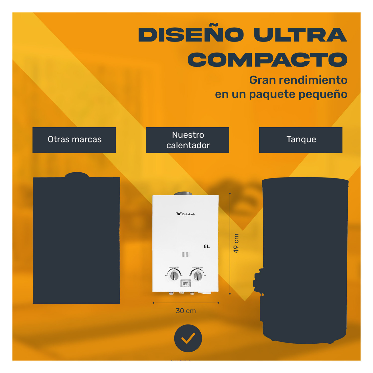 Foto 4 | Calentador De Agua Instantaneo De Paso 6 Litros Gas Natural Gutstark Home