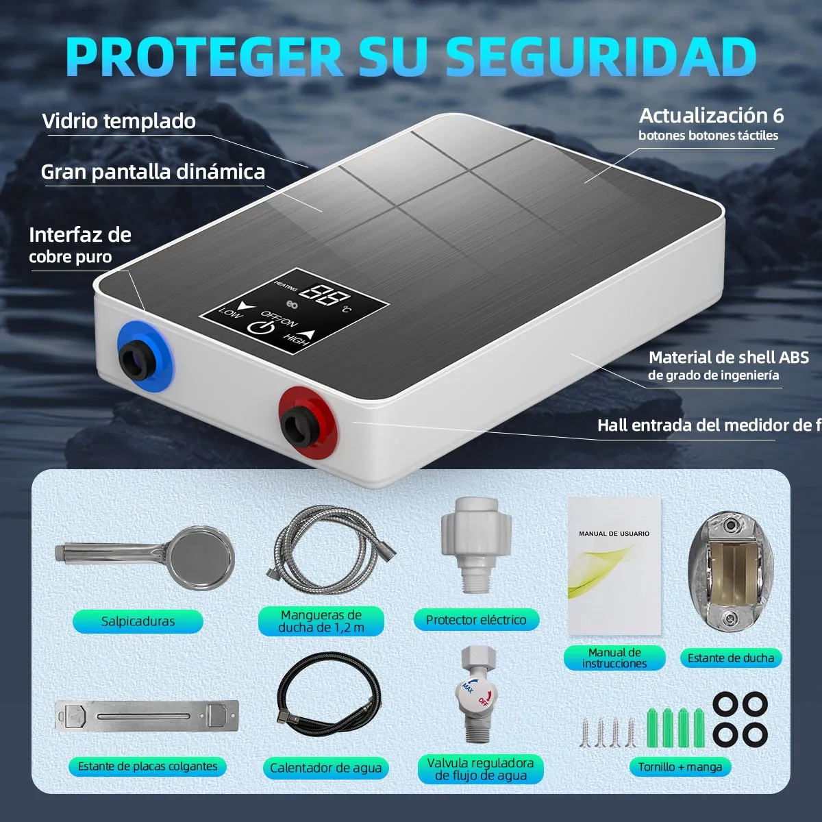 Foto 5 pulgar | Calentador De Agua De Paso Electricos Boiler Instantaneo Eo Safe Imports Esi-20258 Negro