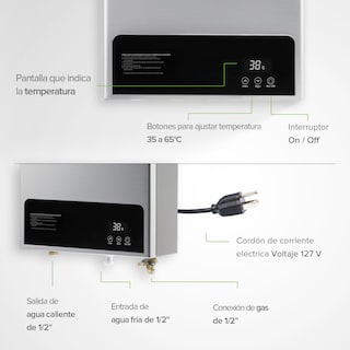 Foto 4 | Calentador De Agua Instantáneo Modulante Gas Lp Capacidad 10l/minuto 2 Servicios Avera Cm10