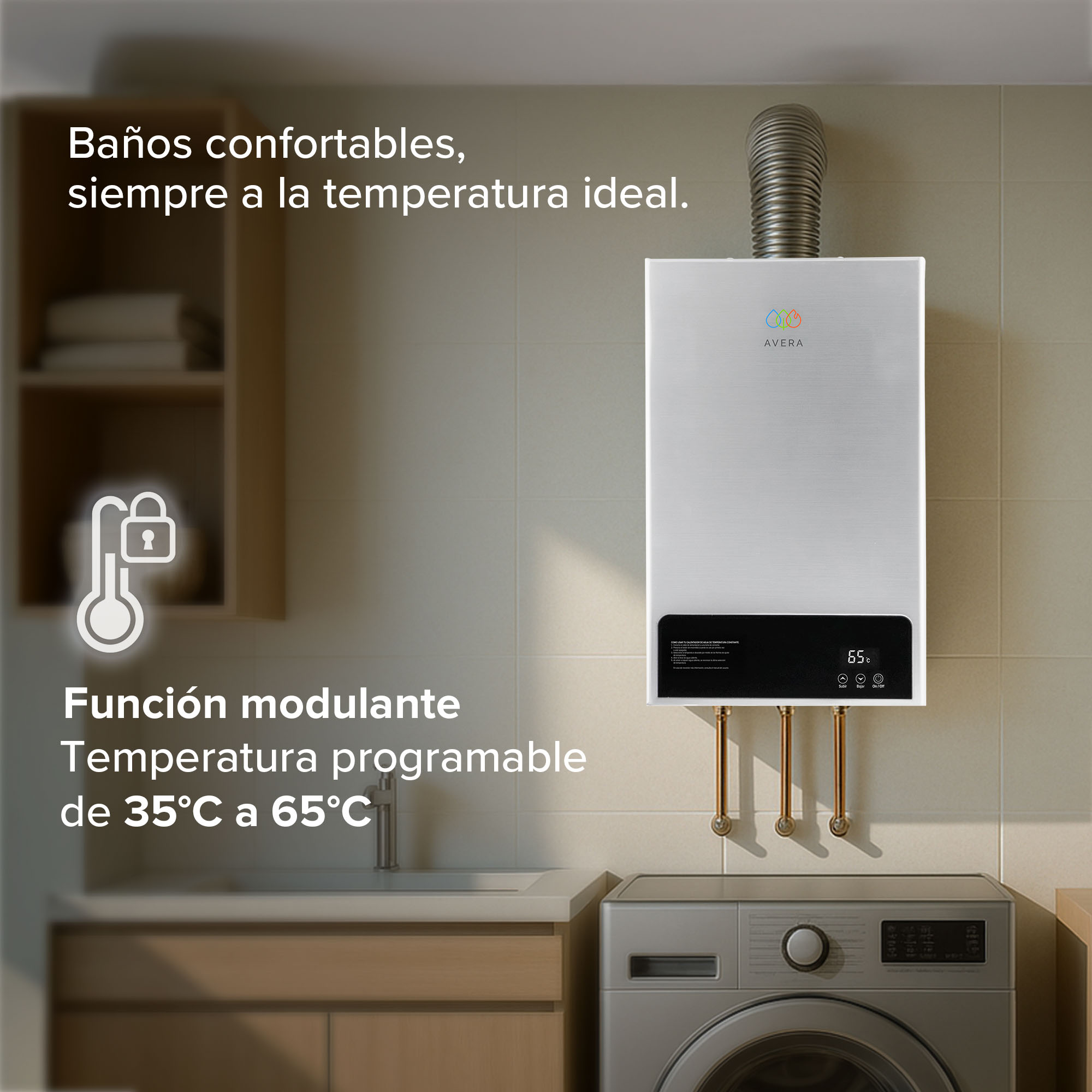 Foto 6 pulgar | Calentador De Agua Instantáneo Modulante Gas Lp  Capacidad 10l/minuto  2 Servicios Avera Cm10