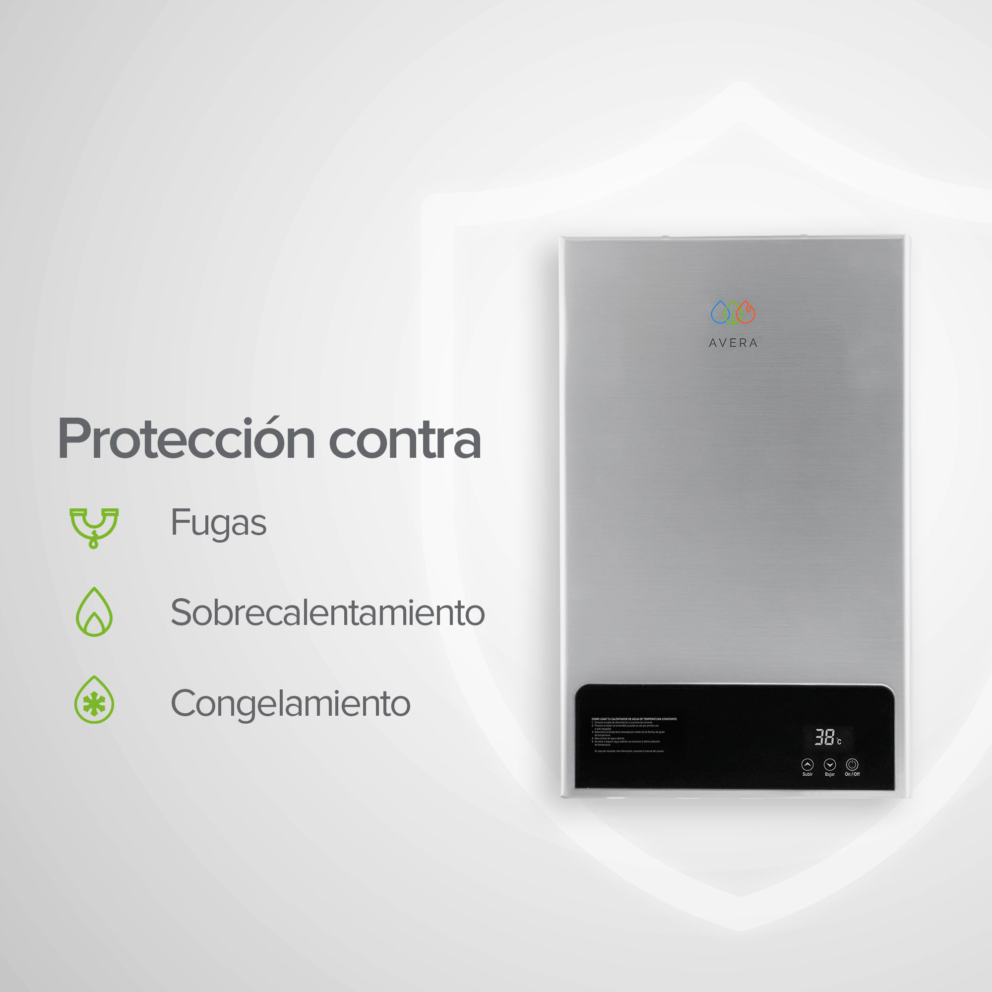 Foto 8 pulgar | Calentador De Agua Instantáneo Modulante Gas Lp  Capacidad 10l/minuto  2 Servicios Avera Cm10