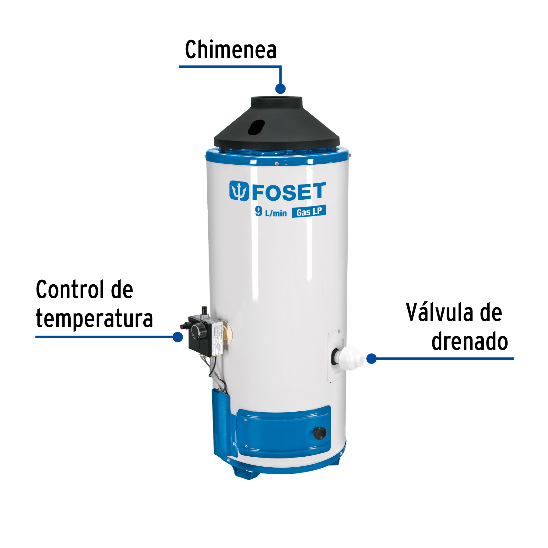 Foto 3 pulgar | Calentador de Paso Foset 9l Gas L.p.