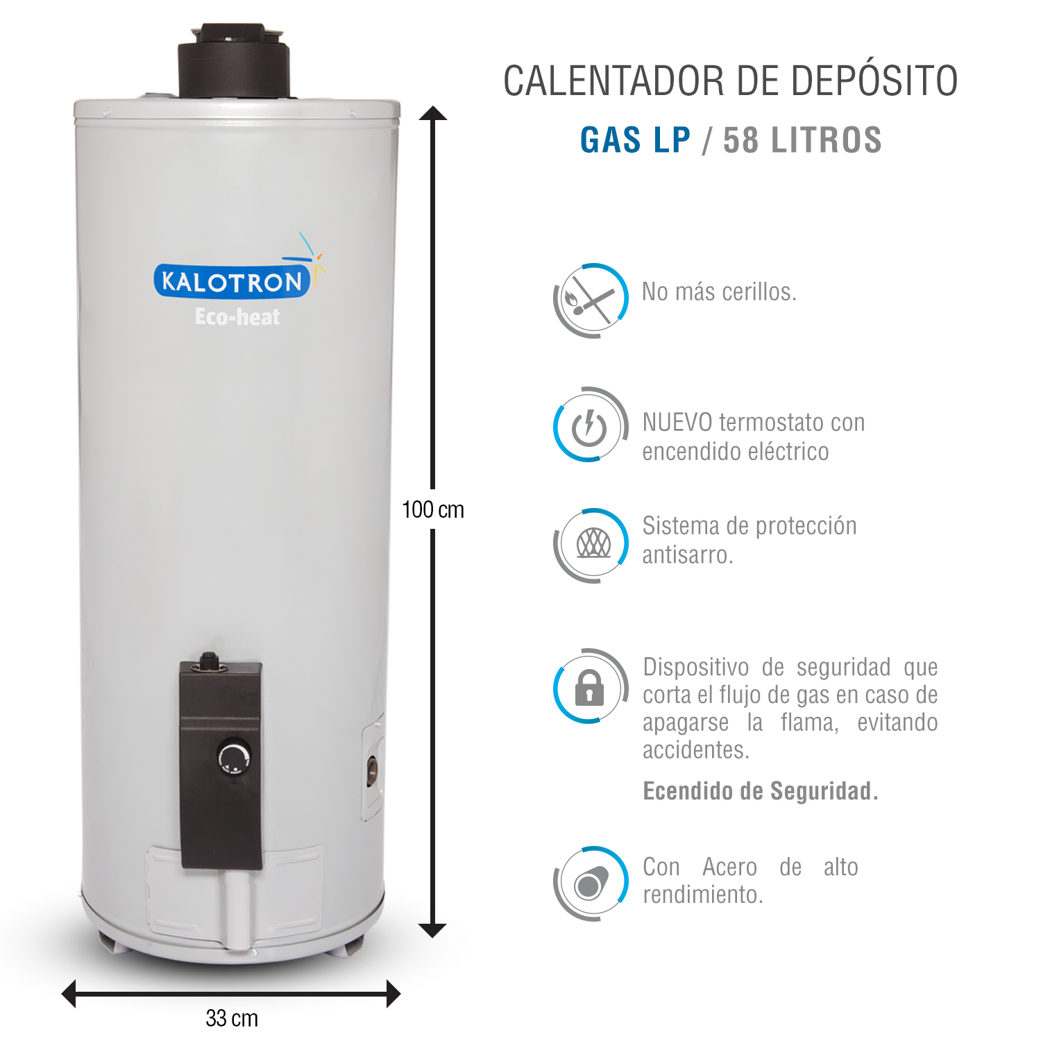 Foto 4 pulgar | Calentador de Agua de Depósito Kalotron KA-DEP-060LP-01 de Gas LP 60L 2.5 Servicios