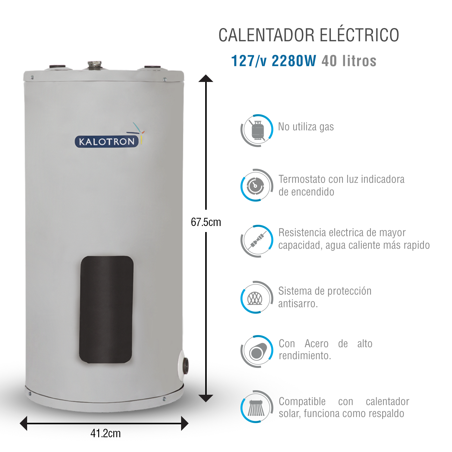 Foto 4 pulgar | Calentador de Agua Eléctrico Kalotron KA-ELE-00040-01 para 1 Lavabo 40L 127v 2280w