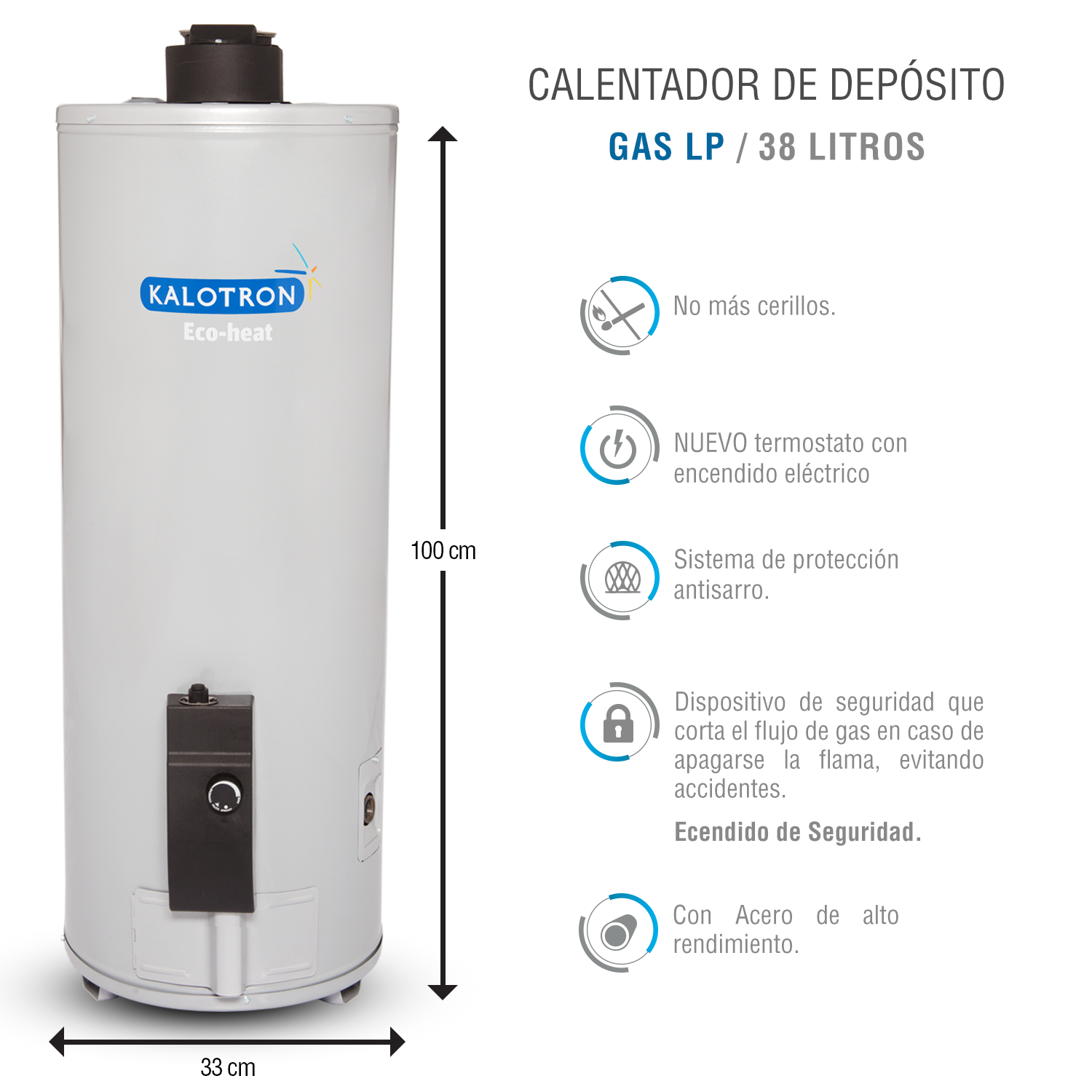 Foto 4 pulgar | Calentador de Agua de Depósito Kalotron KA-DEP-040LP-01 de Gas LP 40L 1.5 Servicios