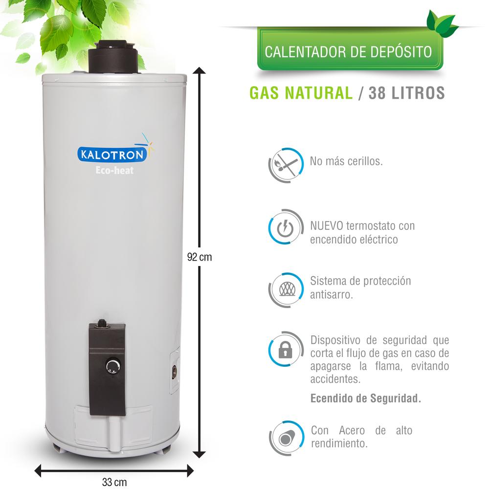 Foto 4 pulgar | Calentador de Agua de Depósito Kalotron KA-DEP-040GN-01 de Gas Natural 40L 1.5 Servicios