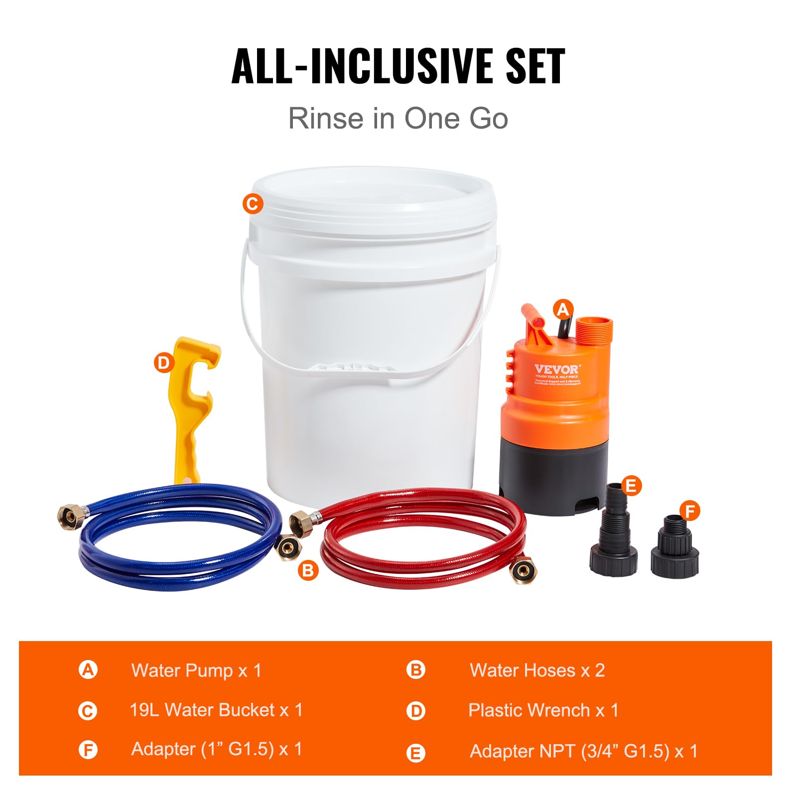 Foto 7 pulgar | Kit De Descarga Para Calentador De Agua Sin Tanque Vevor Con Bomba Y Accesorios - Venta Internacional.