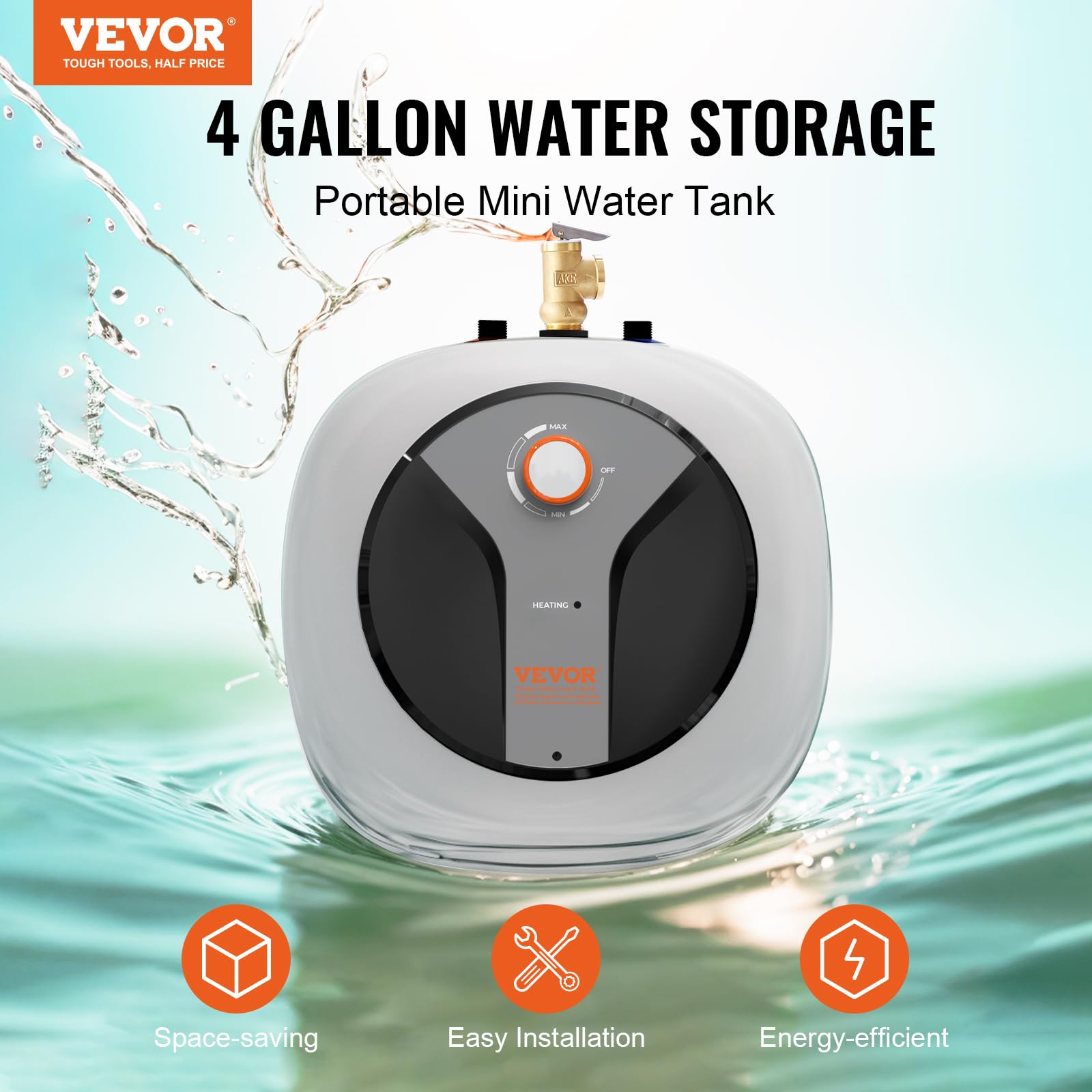 Foto 3 pulgar | Calentador De Agua Eléctrico Con Minitanque Vevor 15l 1440w, 4 Galones - Venta Internacional.