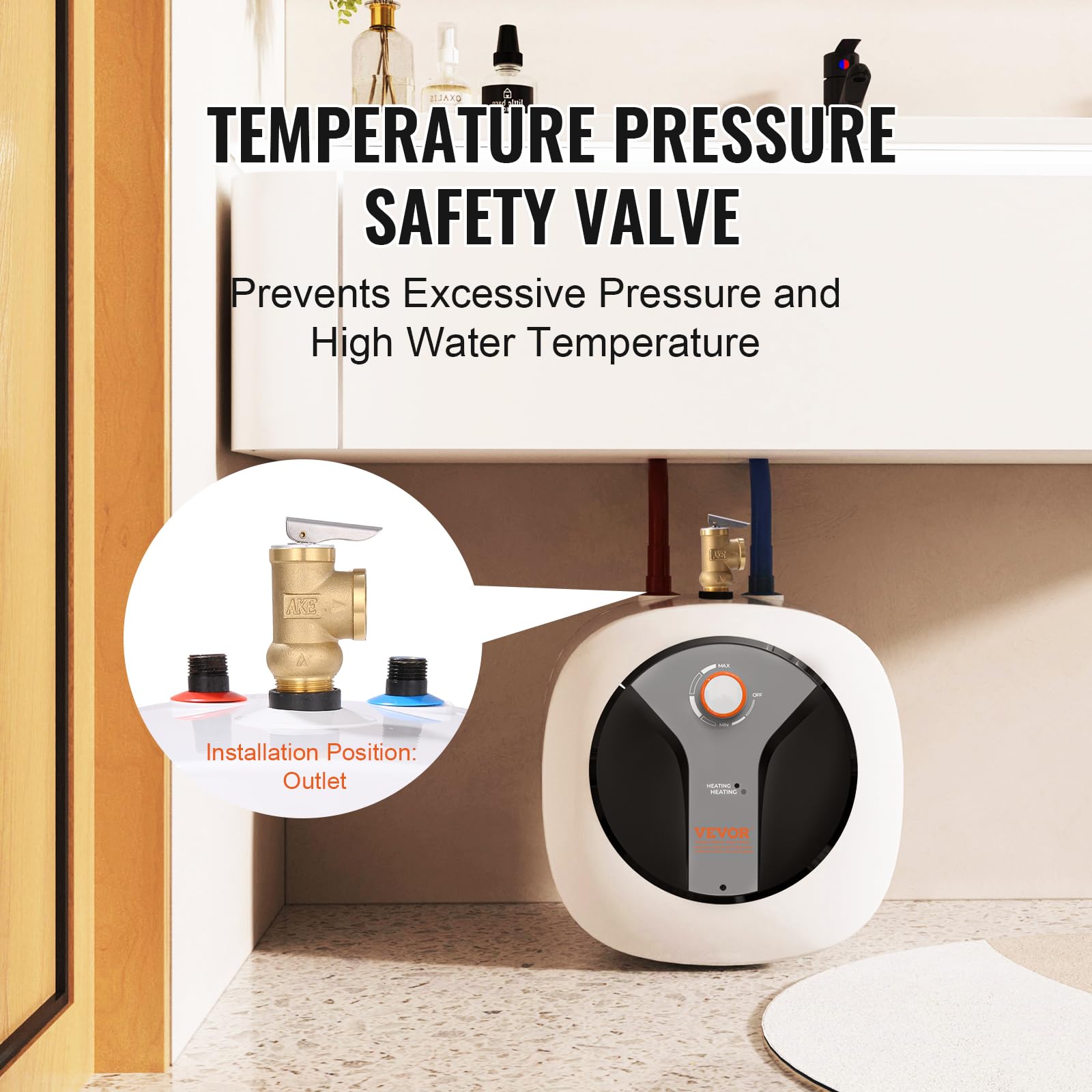 Foto 4 | Calentador De Agua Eléctrico Con Minitanque Vevor 15l 1440w, 4 Galones - Venta Internacional.