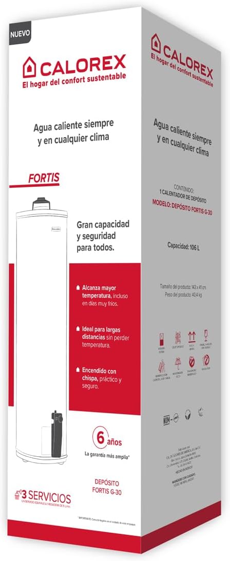 Foto 6 | Boiler Calentador Fortis G30 De Gas Natural De 106 Litros / 30 Galones