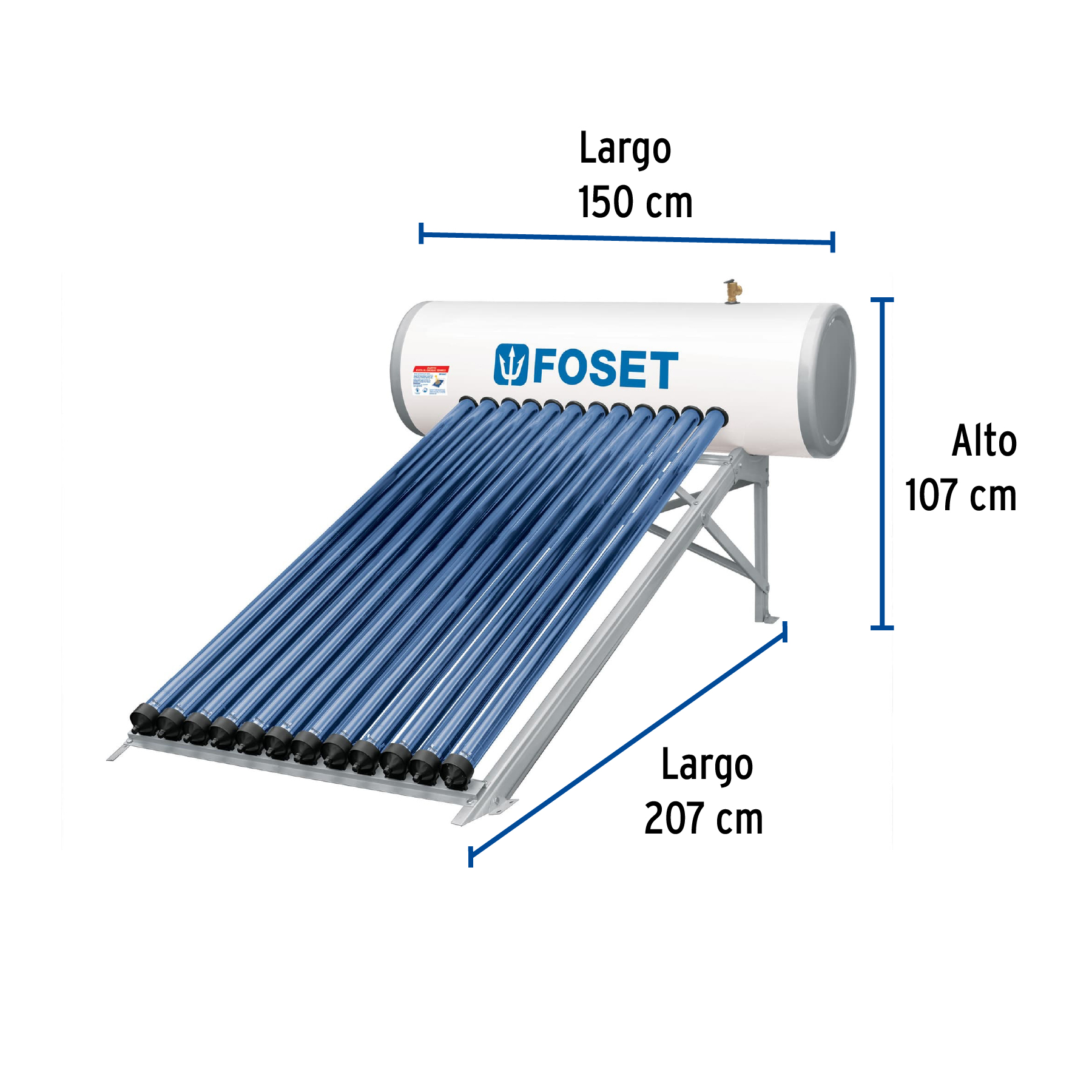 Foto 5 pulgar | Calentador Solar de Agua Foster Heat Pipe 12 Tubos 150l