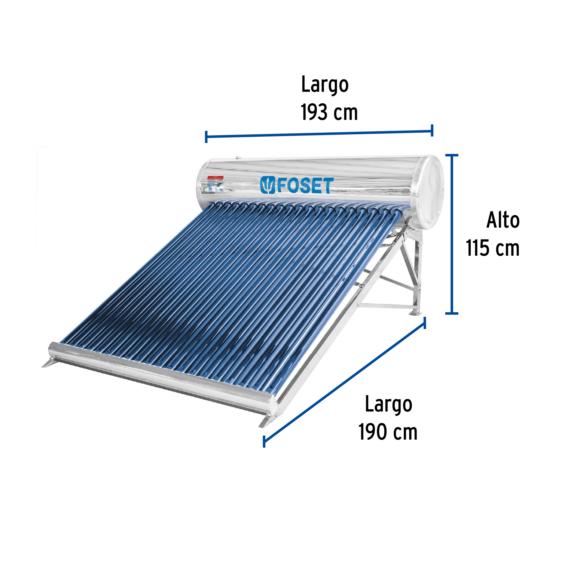 Foto 4 pulgar | Calentador Solar de Agua Foset de 20 Tubos 240 L 7 Personas