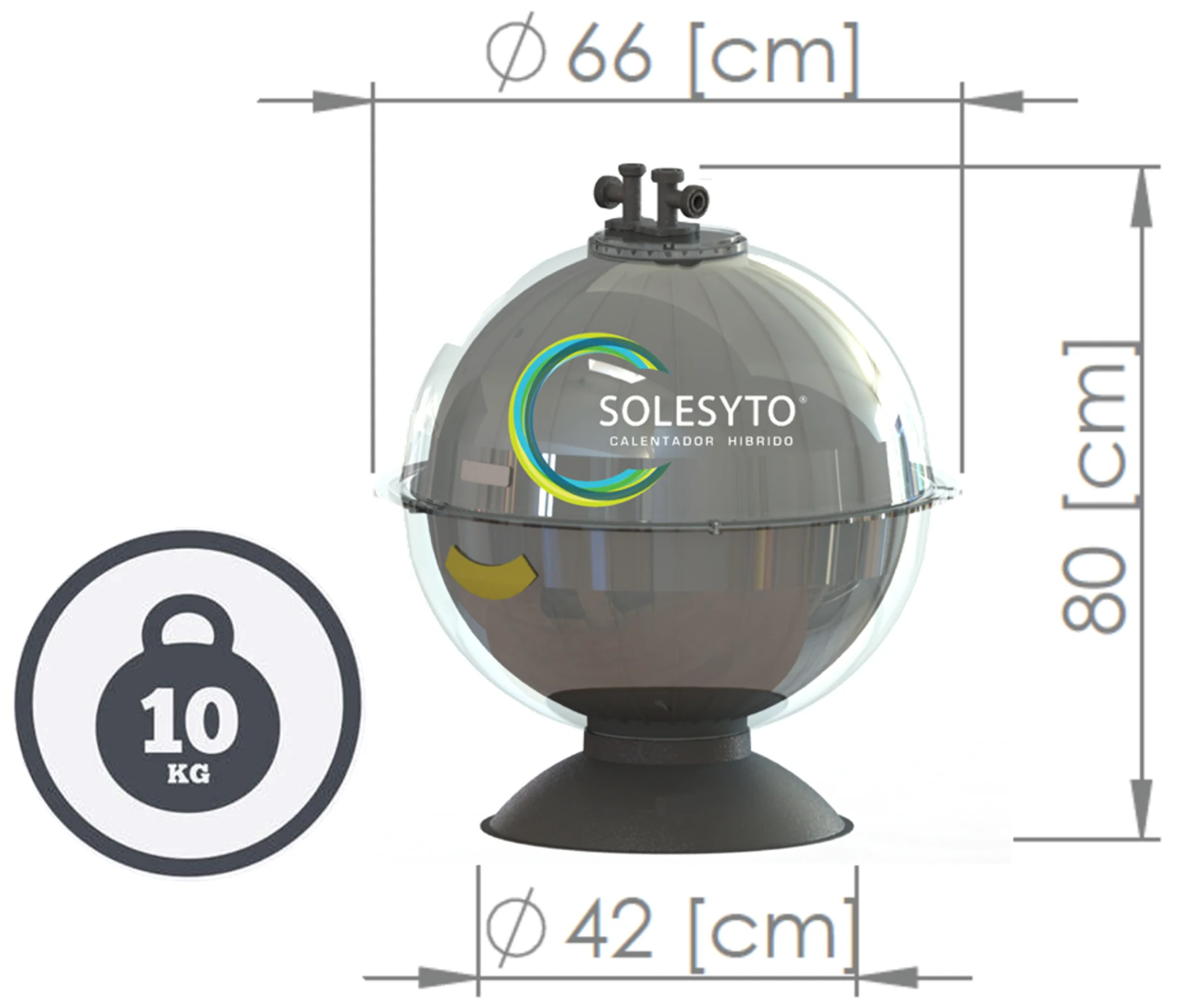 Foto 3 pulgar | Calentador De Agua Solar Y Eléctrico Híbrido Solesyto Mod 2024