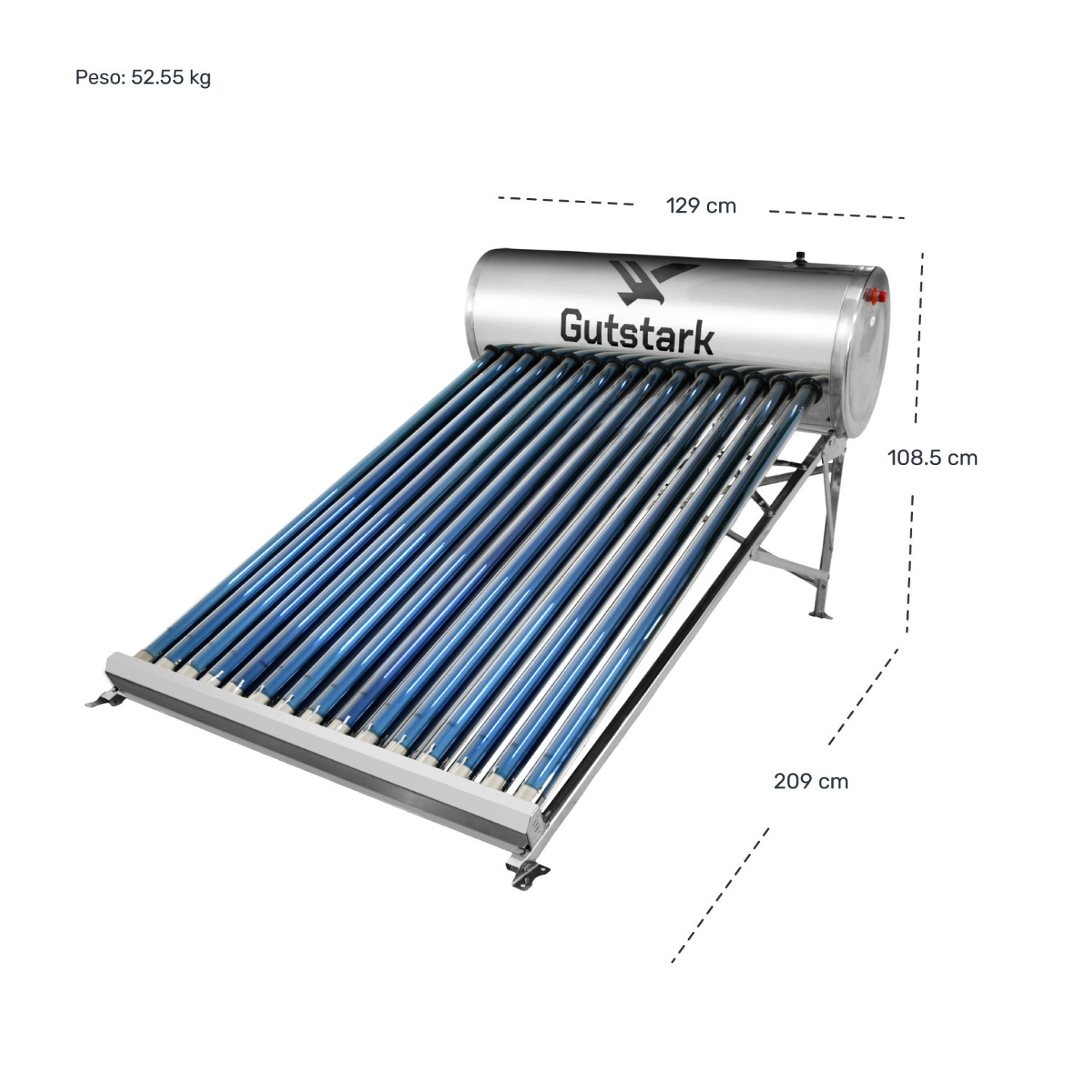 Foto 5 | Calentador Solar Eco 15 Tubos 180 Litros 7 Personas Gutstark Home