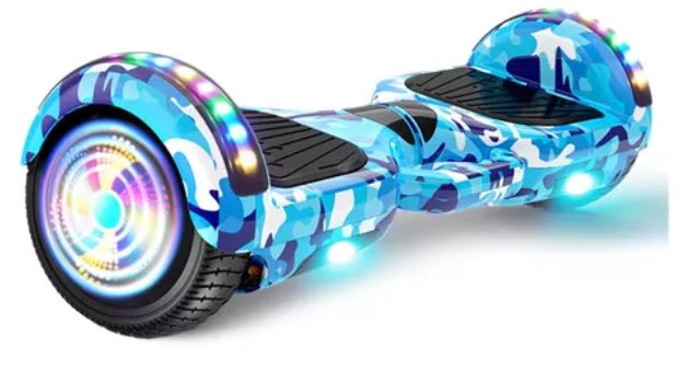 Hoverboard Con Música, Bluetooth Y Ruedas Luminosas, Azul