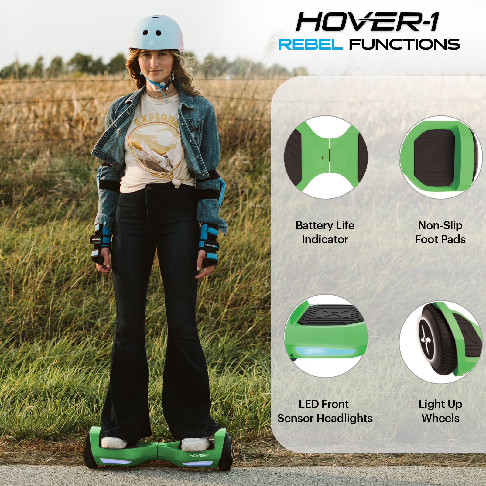 Foto 4 pulgar | Hoverboard Hover-1 Rebel Electric, Autoequilibrado, Para Niños, 6.5 Pulgadas - Venta Internacional.