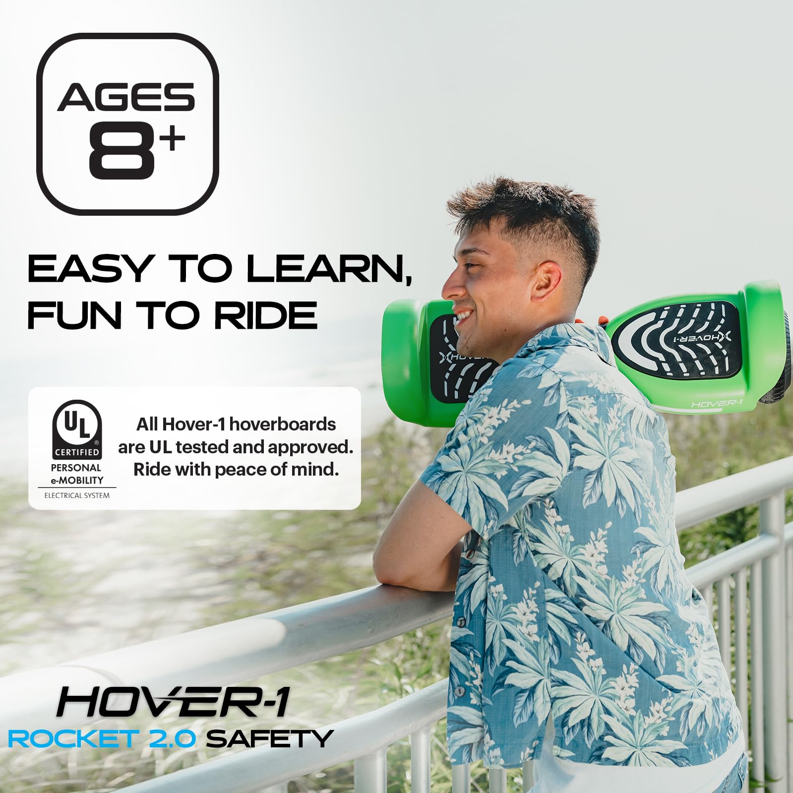 Foto 4 | Hoverboard Hover-1 Rocket 2.0 7 Mph Verde - Venta Internacional