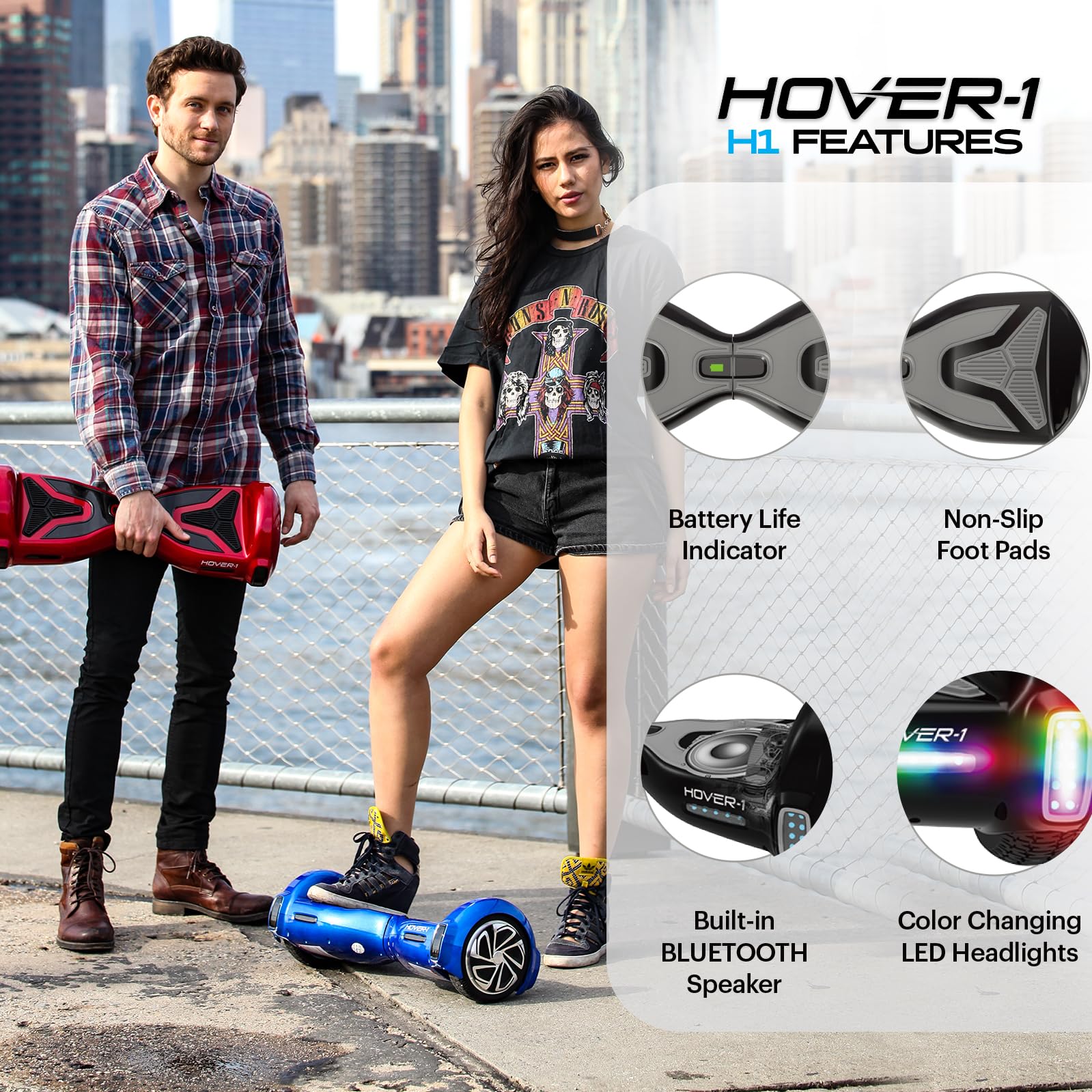 Foto 4 pulgar | Patineta Eléctrica Hover-1 Blanca-Venta Internacional