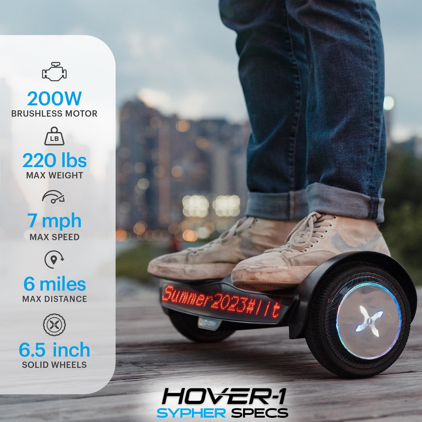 Foto 3 pulgar | Hoverboard Hover-1 Sypher Eléctrico con Autoequilibrio Velocidad de 7 Mph - Venta Internacional