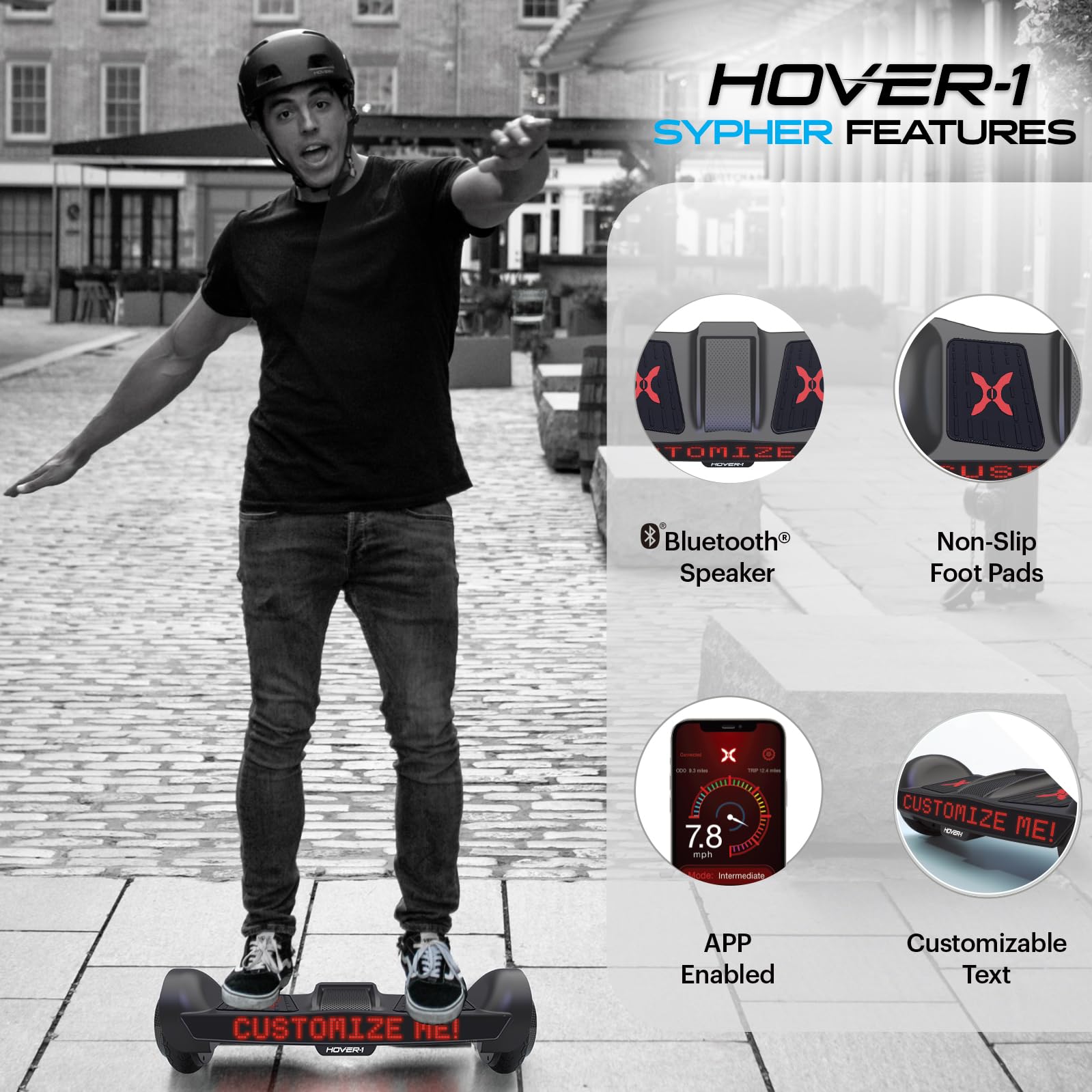 Foto 4 pulgar | Hoverboard Hover-1 Sypher Eléctrico con Autoequilibrio Velocidad de 7 Mph - Venta Internacional