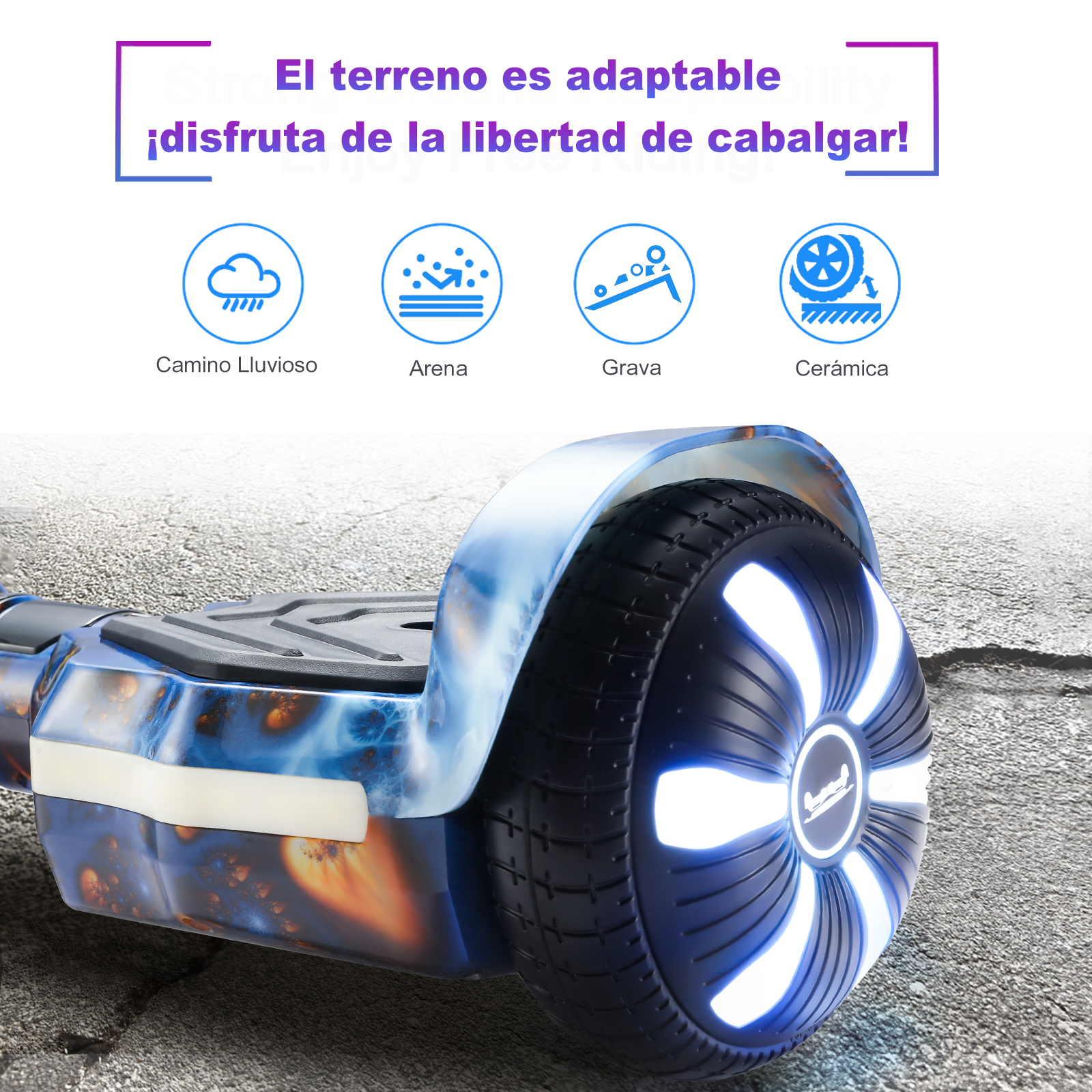 Foto 4 pulgar | Hoverboard Eléctrico Infantil Honey Whale K1 Azul Estrella