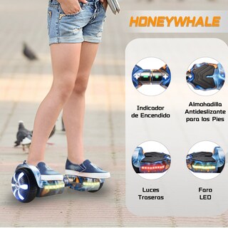 Foto 6 | Hoverboard Eléctrico Infantil Honey Whale K1 Azul Estrella