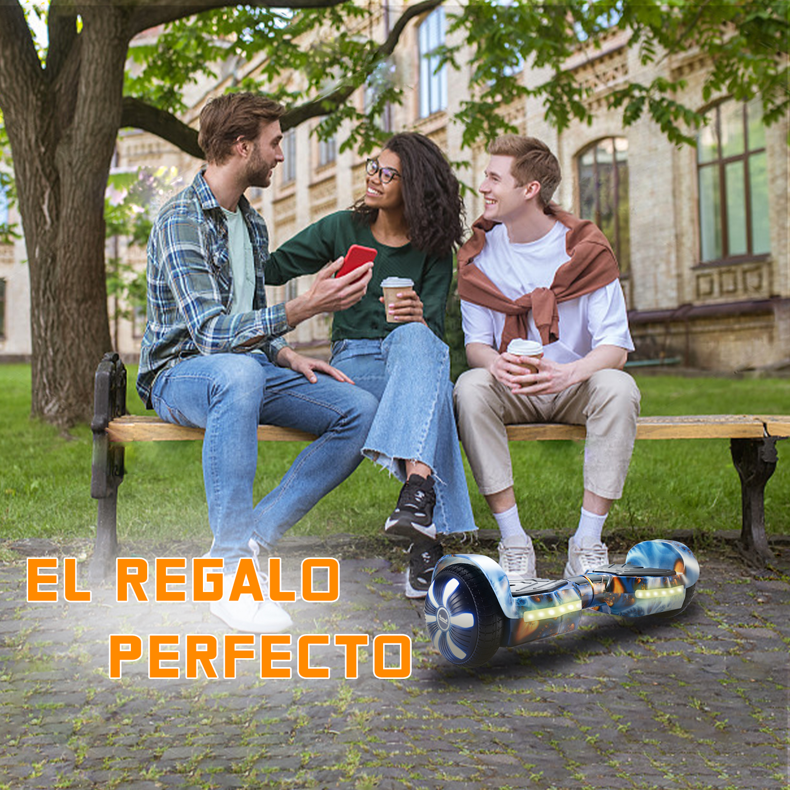 Foto 8 pulgar | Hoverboard Eléctrico Infantil Honey Whale K1 Azul Estrella