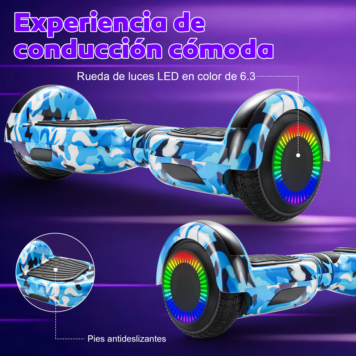 Foto 3 | Hoverboard Electrico Infantil Honey Whale Z1 Azul