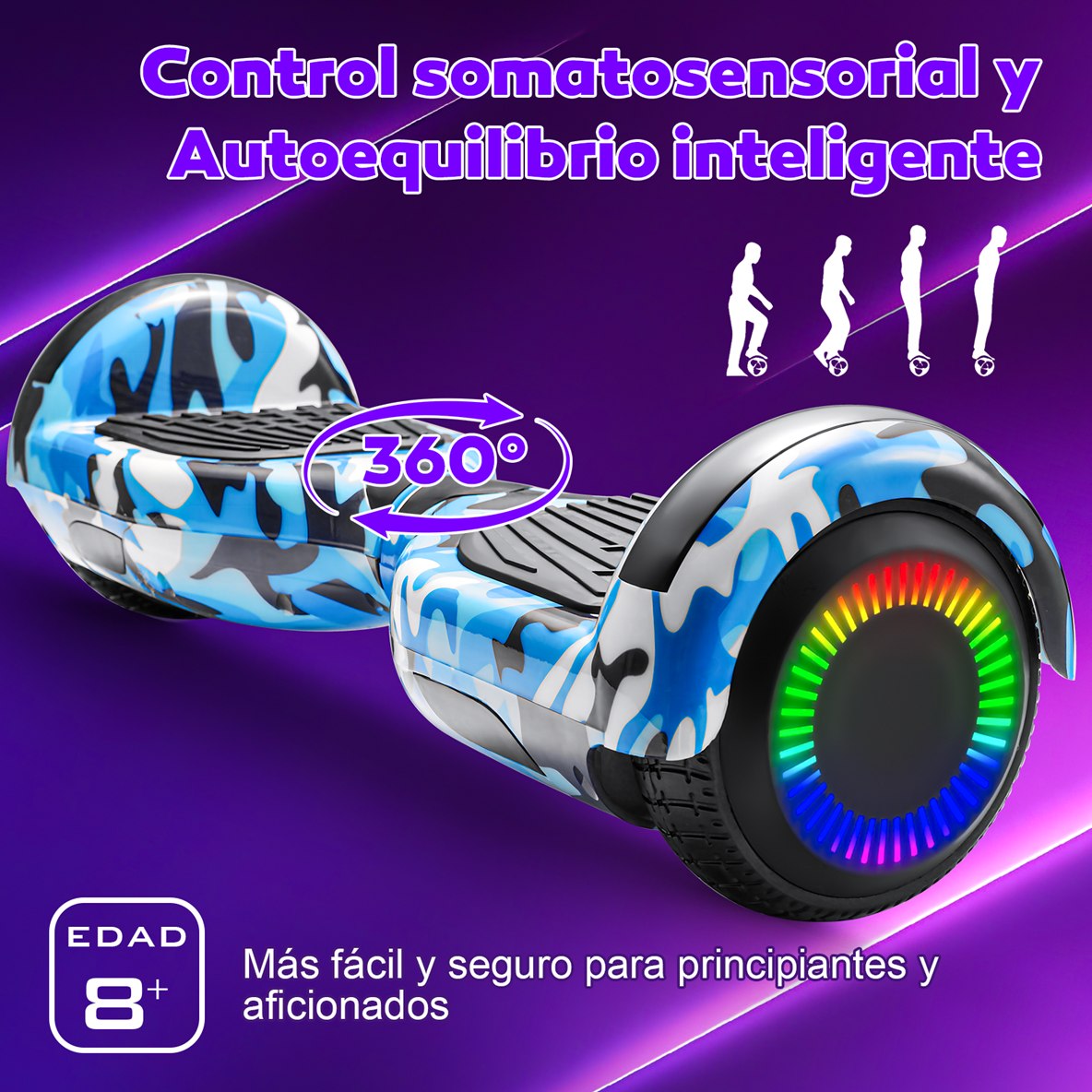 Foto 7 pulgar | Hoverboard Electrico Infantil Honey Whale Z1 Azul
