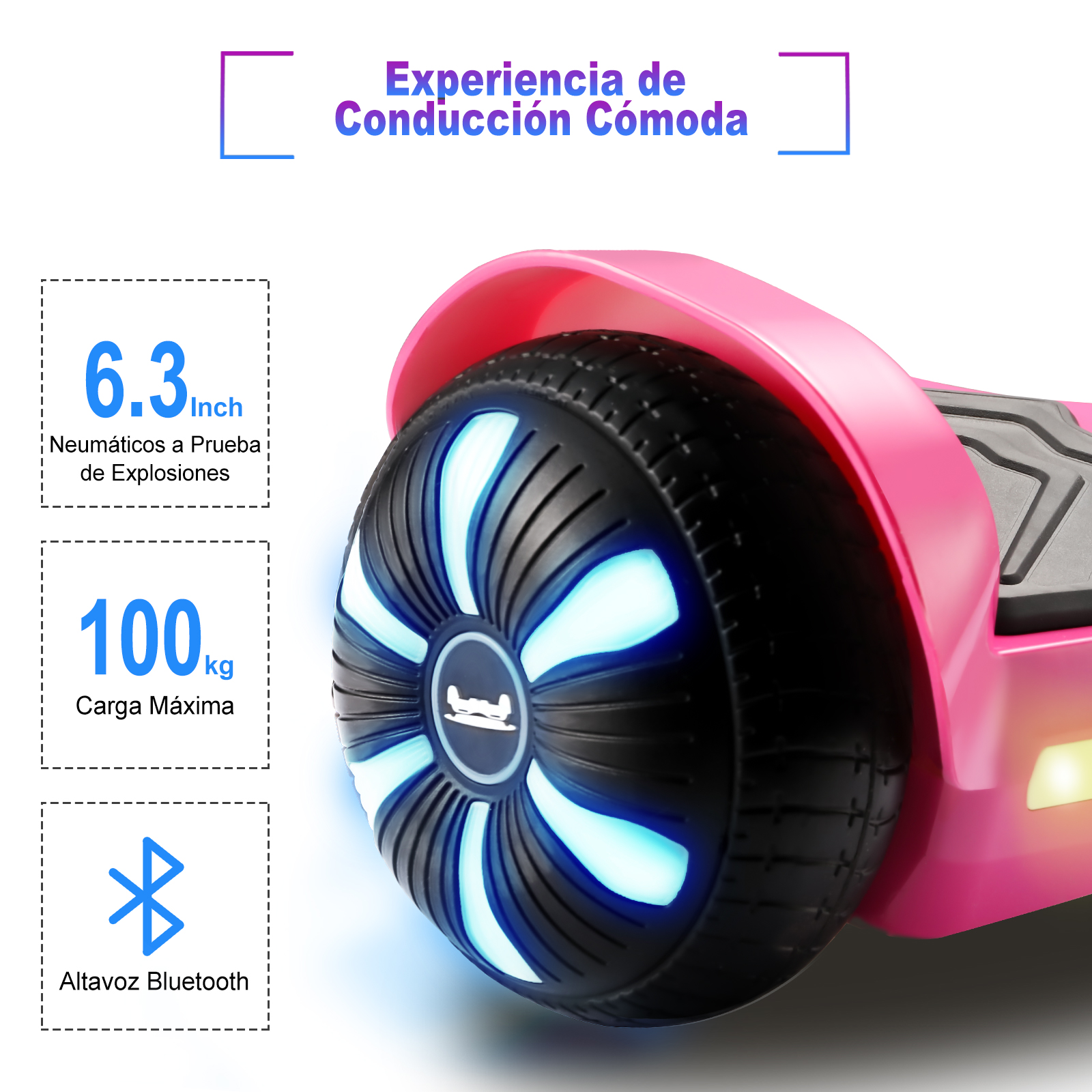 Foto 5 pulgar | Hoverboard Eléctrico Infantil Honey Whale K1 Fucsia