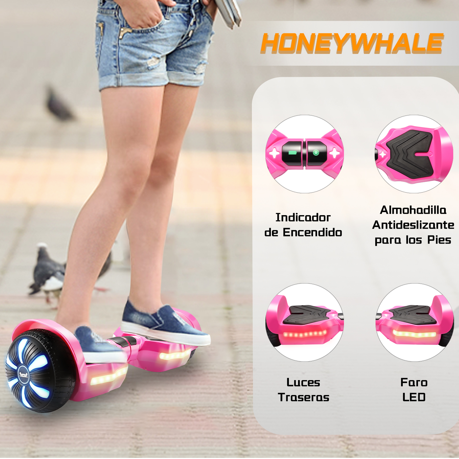 Foto 5 | Hoverboard Eléctrico Infantil Honey Whale K1 Fucsia