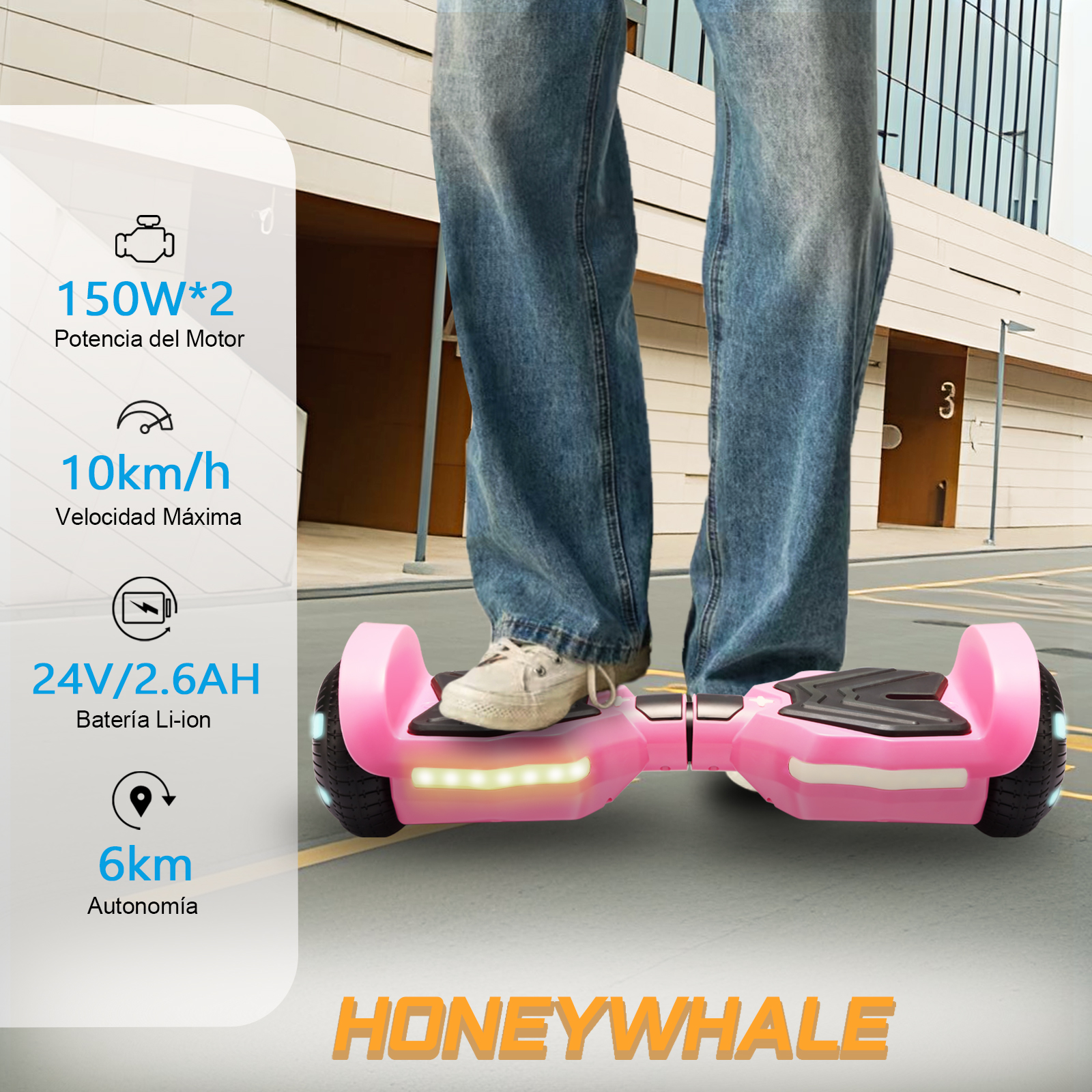 Foto 3 pulgar | Hoverboard Eléctrico Infantil Honey Whale K1 Rosa